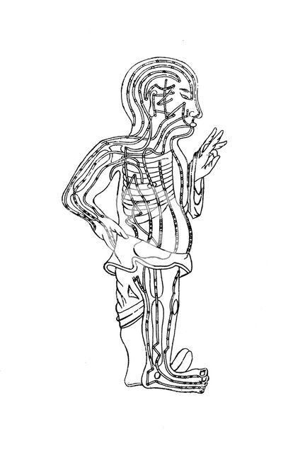 Acupuncture chart, 19th century. Artist: Unknown
