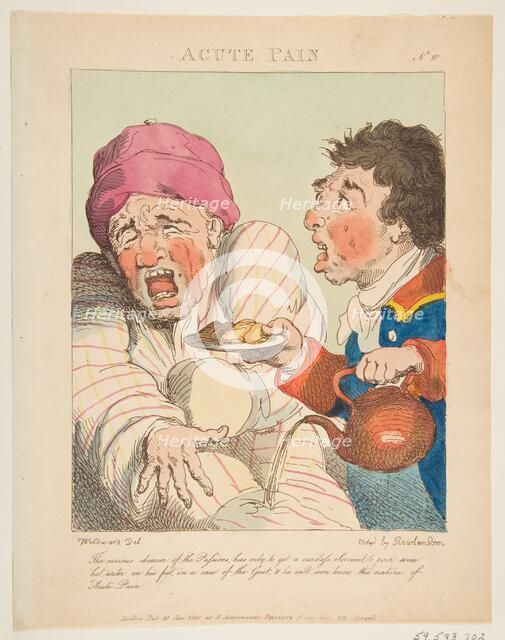 Acute Pain (Le Brun Travested, or Caricatures of the Passions), January 21, 1800. Creator: Thomas Rowlandson.