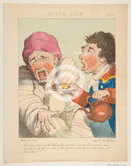 Acute Pain (Le Brun Travested, or Caricatures of the Passions), January 21, 1800. Creator: Thomas Rowlandson.