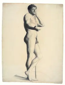 Academic Male Nude, 1877. Creator: Georges-Pierre Seurat