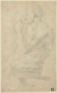 Academic Male Nude, c. 1570. Creator: Unknown