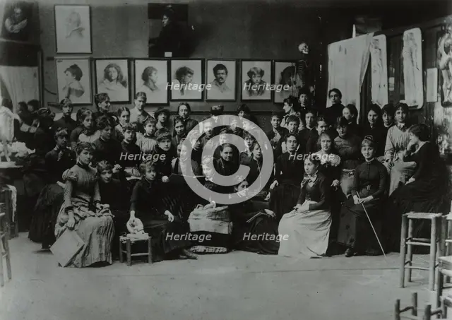 Academie Julian, Paris, group of art students, c1885, printed later. Creator: Unknown.