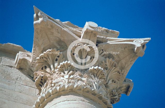 Acanthus capital, Temple of the Sun, Hatra (Al-Hadr), Iraq, 1977. Creator: Vivienne Sharp.