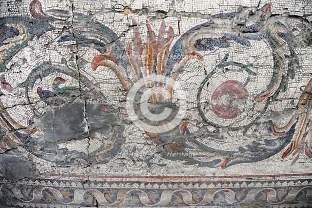 Acanthus frieze, mosaic pavement in the Great Palace of Constantinople, 4th-6th century. Creator: Unknown.