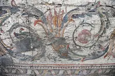 Acanthus frieze, mosaic pavement in the Great Palace of Constantinople, 4th-6th century. Creator: LTL