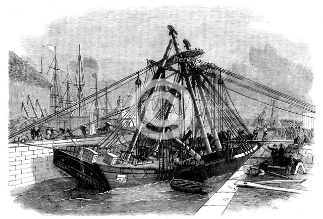 Accident at the Entry Lock of the East India Docks, Blackwall, 1858. Creator: Unknown.