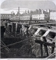 Accident in Farringdon Street, London, 1862. Artist: Anon