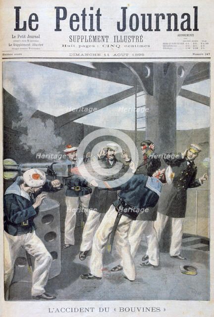 Accident on the French warship 'Bouvines', 1895. Artist: Oswaldo Tofani