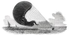 Accident to the Nassau Balloon, between Gravesend and the Nore, 1850. Creator: Unknown