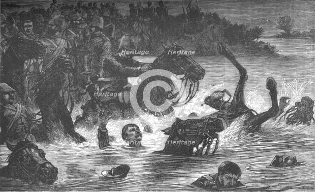 'Accident to the Tenth Hussars', c1880. Artist: Unknown.