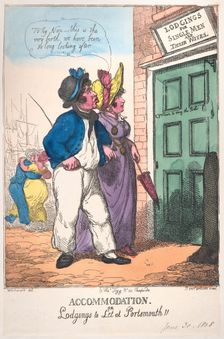 Accommodation, or Lodgings to Let at Portsmouth!!, June 30, 1808., June 30, 1808. Creator: Thomas Rowlandson