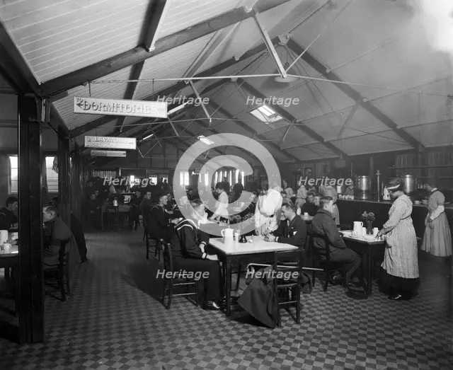 Accomodation for American soldiers, Eagle Hut, Aldwych, London, January 1918.  Artist: H Bedford Lemere.