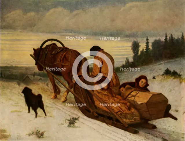 'Accompanying the dead', 1865, (1965). Creator: Vasily Perov.