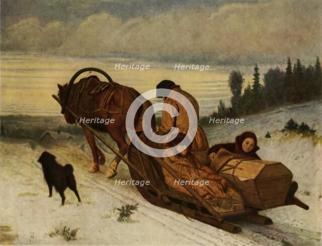 'Accompanying the dead', 1865, (1965). Creator: Vasily Perov.