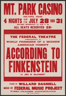 According to Finkenstein, Holyoke, MA, [193-]. Creator: Unknown