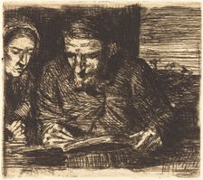 Account Book (Le livre de comptes). Creator: Alphonse Legros