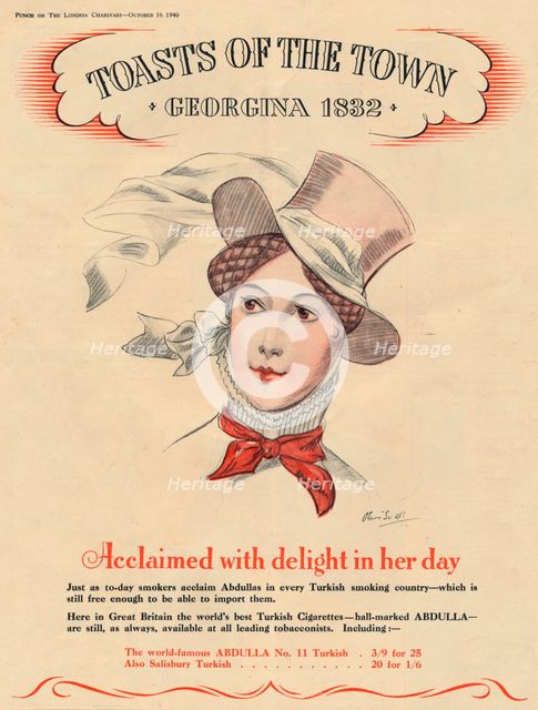 'Acclaimed with delight in her day, Toasts of the Town - Georgina 1832', 1940. Artist: Unknown.