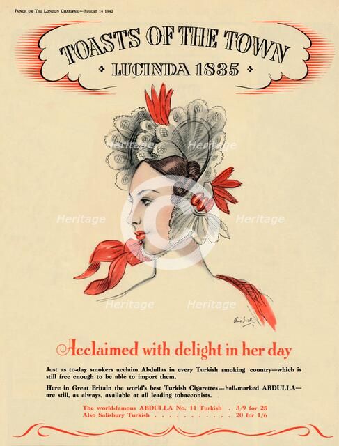 'Acclaimed with delight in her day, Toasts of the Town - Lucinda 1835, 1940. Artist: Unknown.