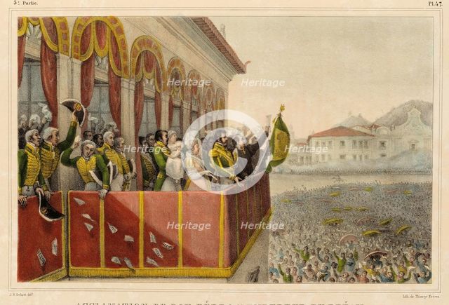 Acclamation of Pedro I in Rio de Janeiro on 12 October 1822, 1830s. Creator: Debret, Jean-Baptiste (1768-1848).