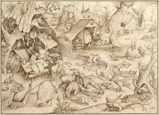Acedia (Sloth) From the series Seven Deadly Sins, 1557. Artist: Bruegel (Brueghel), Pieter, the Elder (ca 1525-1569)