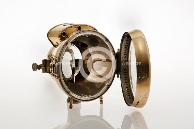Acetylene gas headlamp from 1904 Daimler. Creator: Unknown.