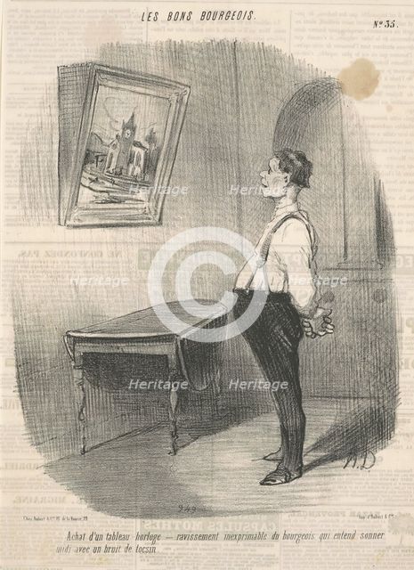 Achat d'un tableau horloge, 19th century. Creator: Honore Daumier.