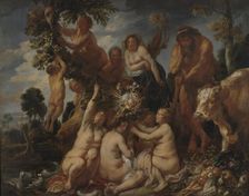 Achelous Defeated by Hercules. The Origin of the Cornucopia. (Allegory of Fruitfulness) , 1649. Creator: Jordaens, Jacob (1593-1678)