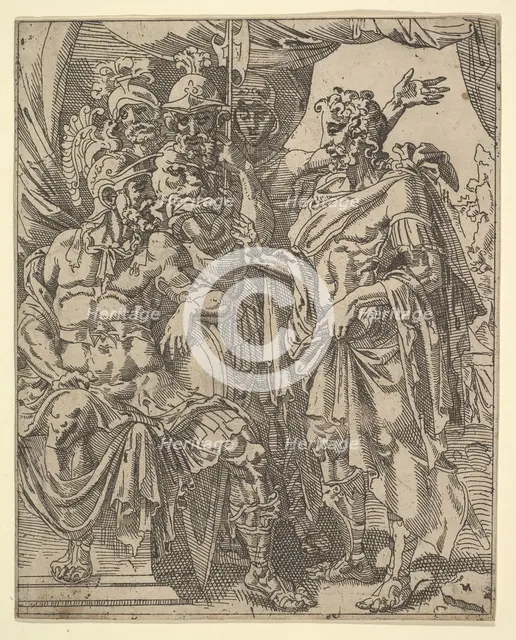 Achior Pleading with Holofernes for the Israelites, from The Story of Judith and Holofernes. Creator: Dirck Volkertsen Coornhert.