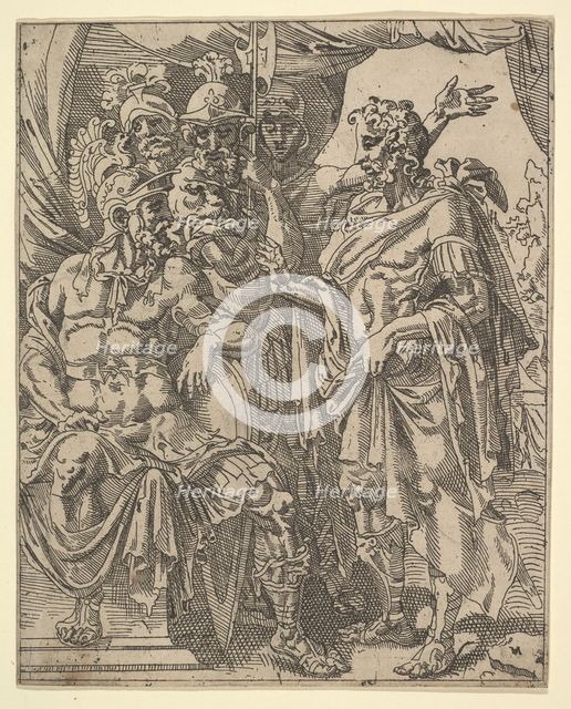 Achior Pleading with Holofernes for the Israelites, from The Story of Judith and Holofernes. Creator: Dirck Volkertsen Coornhert.