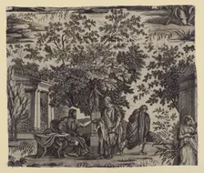 Achille reconnu par Ullysse (Achilles Recognized by Ulysses) (Furnishing Fabric), Nantes, c.1798. Creator: Favre-Petitpierre et Cie