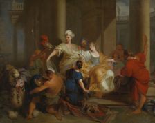 Achilles among the Daughters of Lycomedes; Achilles discovered among..., 1st half of 18th century. Creator: Unknown