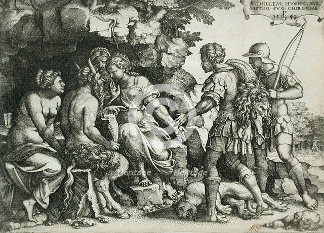 Achilles and Chiron (?), 1543. Creator: Georg Pencz.