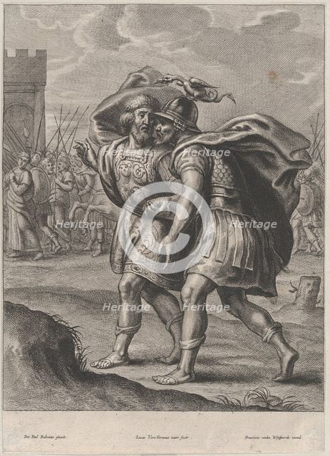 Achilles and Priam, in conversation outside of Troy, ca. 1644-66. Creator: Lucas Vorsterman II.
