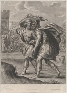 Achilles and Priam, in conversation outside of Troy, ca. 1644-66. Creator: Lucas Vorsterman II