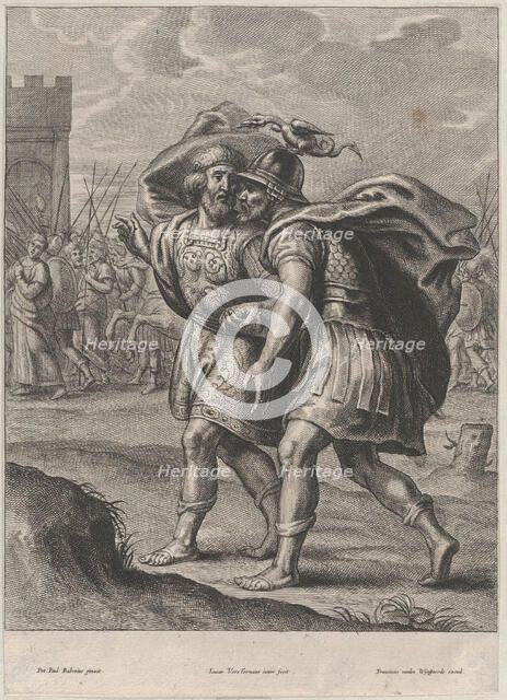 Achilles and Priam, in conversation outside of Troy, ca. 1644-66. Creator: Lucas Vorsterman II.