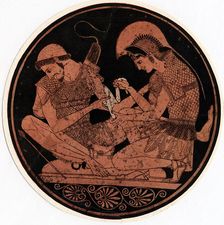 Achilles bandaging the wound of Patroclus, c1900