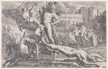 Achilles dragging the body of Hector around the walls of Troy, 1648-50. Creator: Pietro Testa