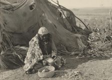 Achomawi basket-maker, 1923. Creator: Edward Sheriff Curtis