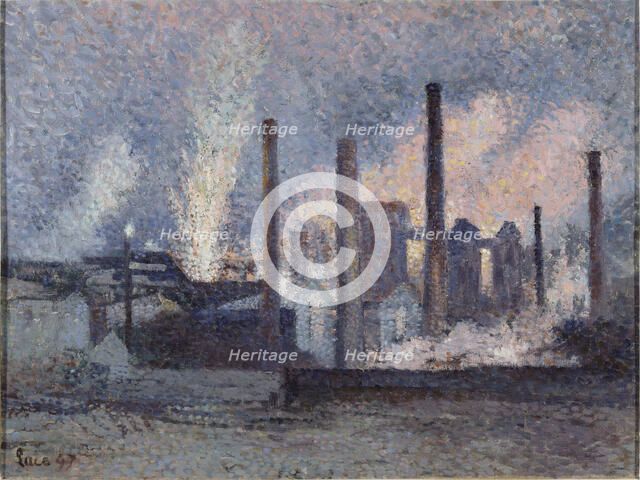 Aciérie à Charleroi (Steelworks in Charleroi), 1897. Creator: Luce, Maximilien (1858-1941).