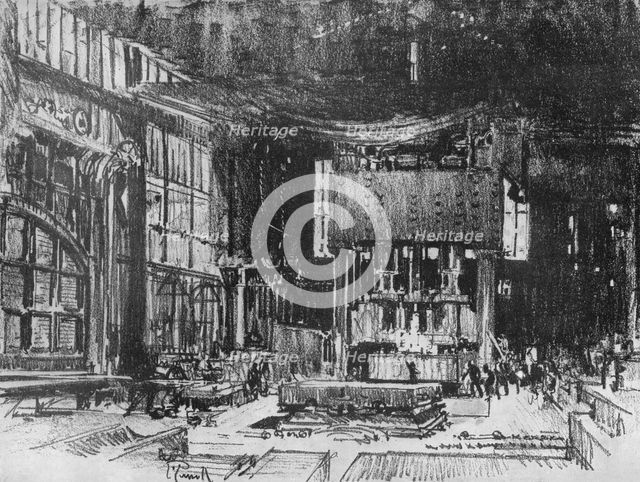 'Acolytes Preparing the Table of the War God', 1916, (1917). Artist: Joseph Pennell.