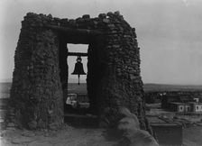 Acoma belfry, c1905. Creator: Edward Sheriff Curtis