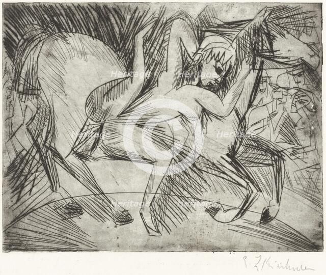 Acrobat on a Horse (Voltigeuse zu Pferd), 1913. Creator: Ernst Kirchner.