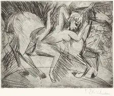 Acrobat on a Horse (Voltigeuse zu Pferd), 1913. Creator: Ernst Kirchner