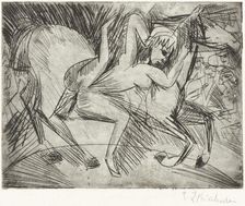 Acrobat on a Horse (Voltigeuse zu Pferd), 1913. Creator: Ernst Kirchner