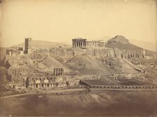 Acropolis, general view from the Hill of Philopappus, southwest, 1865. Creator: Philippos Margaritis