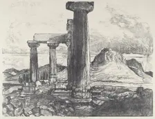 Acro, Corinth from Corinth, 1913. Creator: Joseph Pennell