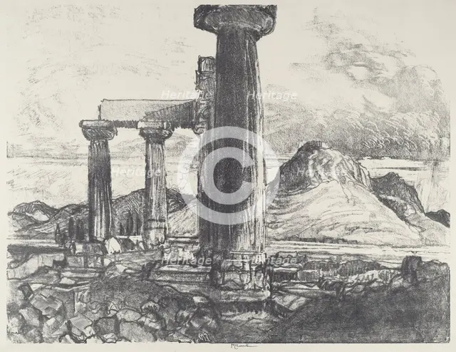 Acro, Corinth from Corinth, 1913. Creator: Joseph Pennell.