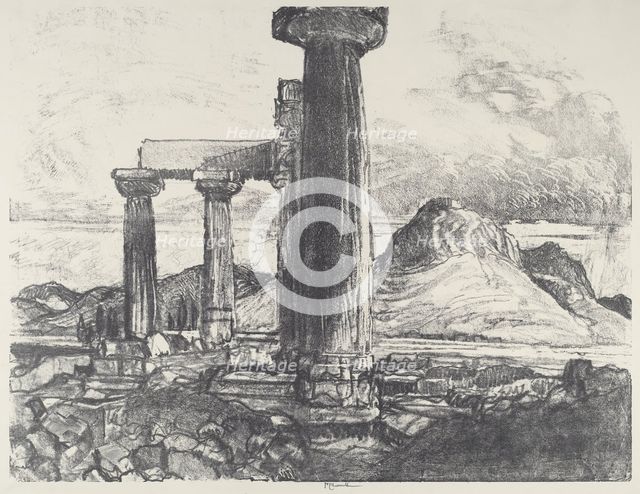 Acro, Corinth from Corinth, 1913. Creator: Joseph Pennell.