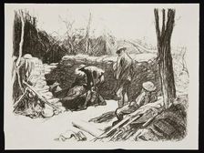 Advanced dressing station in France 1917. Artist: Claude Allin Shepperson