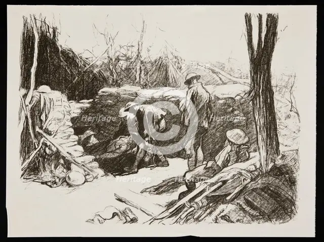 'Advanced dressing station in France', 1917. Creator: Claude Allin Shepperson.